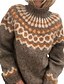 cheap Sweaters-Women&#039;s Basic Casual Knitted Polka Dot Print Pullover Sweater Acrylic Fibers Long Sleeve Loose Sweater Cardigans Turtleneck Fall Winter Blue Gray Khaki