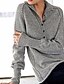 abordables Pulls-Femme Pullover Couleur unie Tricoté Manches Longues Pull Cardigans Automne Col Ras du Cou Bleu Gris Vert