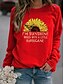 billige Hættetrøjer &amp; sweatshirts-Dame Solsikke Hattetrøje Sweatshirt Daglig Weekend Afslappet Hættetrøjer Sweatshirts Blå Lyserød Grå
