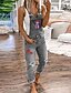 abordables Jumpsuits &amp; Rompers-salopette ample ample pour femmes jean jean cropped sarouel combinaisons barboteuse