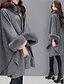 cheap Coats &amp; Trench Coats-Women&#039;s Cloak / Capes Winter Coat Faux Fur Lapel Overcoat Fall Pea Coat Windproof Warm Jacket 3/4 Length Sleeve Camel Black Gray