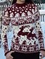 cheap Sweaters-Women&#039;s Christmas Knitted Abstract Pullover Long Sleeve Sweater Cardigans Crew Neck Winter Red
