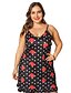 cheap Plus Size Sweaters-Women&#039;s Plus Size Loungewear Casual / Daily Monogram Print Home Cotton Blend Floral Floral / Botanical Print Pajamas All Seasons Sleeveless Spaghetti Strap Slip Not Specified