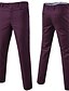 abordables Pants-pantalon de costume classique slim fit pour homme devant plat pantalon long stretch sans plis décontracté solide rouge