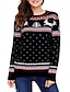 cheap Sweaters-Women&#039;s Pullover Knitted Polka Dot Color Block Animal Christmas Long Sleeve Loose Sweater Cardigans Crew Neck Fall Winter Black Red