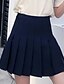 abordables Skirts-femmes taille haute plissée solide taille plus jupes de tennis simples blanc l