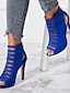 cheap Sandals-Women&#039;s Blue Strappy High Heel Sandals - Open-Toe Stiletto Heels for Parties and Special Occasions