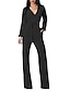 cheap Jumpsuits &amp; Rompers-tm women&#039;s elegant deep v neck casual slim long sleeve jumpsuits with pocket (4-6, black)