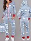 abordables Ensembles de pyjamas assortis à la famille-Combinaison-pantalon Femme Patchwork Imprimé Animal Fermeture à glissière Bleu Rouge Vert Gris S M L XL XXL