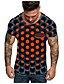 baratos Camisas &amp; Regatas para Homem-unisxe tontura camisetas engraçadas top masculinos moda 3d estampa o-pescoço camiseta manga curta laranja