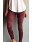 cheap Leggings-Women&#039;s Simple Basic Stylish Pocket Patchwork Pants Slacks Full Length Pants Inelastic Causal Daily Mid Waist Wine Green Blue Black Gray S M L XL XXL