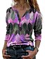 cheap T-Shirts-Women&#039;s Color Block Daily Sports Long Sleeve T shirt Tee V Neck Beach Tops Blue Purple Yellow S