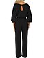 cheap Jumpsuits &amp; Rompers-Women&#039;s Jumpsuit Solid Color Casual Casual Daily 3/4 Length Sleeve Standard Fit Black khaki Dark Blue S M L Fall