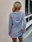cheap Sweaters-Women&#039;s Pullover Solid Color Knitted Stylish Long Sleeve Loose Sweater Cardigans Fall Winter Hooded Blue Green Orange