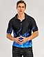 abordables Polos-T Shirt golf Chemise de tennis Homme Col Col de Chemise Graphic 3D Manches Courtes Vert Noir Bleu Violet Jaune 3D effet du quotidien Sortie chemises de golf Grande Taille Polyester Nylon Rayonne Mince