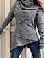 abordables Pulls-Femme Pullover Couleur unie Tricoté Manches Longues Ample Pull Cardigans Automne Hiver Col Roulé Bleu Gris Kaki