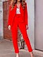 abordables Blazers Femme-blazer pour femme en coton mélangé de couleur unie tops rouge / jaune / rose rougissant