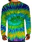 cheap Tank Tops-Men&#039;s Daily 3D Print T shirt Shirt Plus Size Graphic Optical Illusion 3D Long Sleeve Print Tops Round Neck Rainbow / Sports