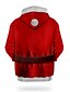 billige Christmas Hoodies-herre pullover hættetrøje sweatshirt grafisk 3d grim hættetrøje daglig 3d print 3d print hættetrøjer sweatshirts lange ærmer rød