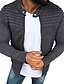 cheap Sale-men&#039;s solid pleated slim fit stripe raglan zipper jacket outdoor wear grey