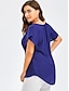 abordables Hauts grande taille-Chemisier Chemise Femme Quotidien Plein Manches Courtes Brodée Col en V Chic de Rue Noir Violet Rouge Hauts Ample