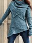 cheap Sweaters-Women&#039;s Pullover Solid Color Knitted Long Sleeve Loose Sweater Cardigans Fall Winter Turtleneck Blue Gray Khaki