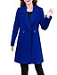 economico Giacche da Donna-Per donna Cappotto Casual / quotidiano Autunno inverno Lungo Cappotto Standard Casuale Giacca Tinta unica Moderno Blu Giallo