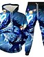abordables Women&#039;s Clothing-Hombre Mujer Gráfico 3D Estampados de Galaxia Conjunto de sudaderas con capucha 3D 2 Piezas Bolsillo delantero Impresión 3D Diario Estampado 3D Casual Sudaderas con capucha Sudaderas Azul Piscina