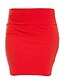 abordables Skirts-fête des femmes club quotidien chic et moderne jupes sexy couleur unie 9804 jupe de sac courte taille haute fluorescente rouge