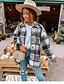 economico Tops &amp; Blouses-Per donna Blusa Camicia A scacchi Manica lunga Colletto Essenziale Top Rosso Fucsia Arancione