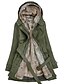 cheap Down&amp; Parkas-lackingone women&#039;s thicken fleece faux fur hooded coat color black size l