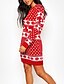 cheap Christmas Dresses-Women&#039;s Sweater Dress Short Mini Dress Red Long Sleeve Print Print Fall Winter Round Neck Hot Casual Christmas 2022 S M L XL