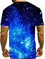 abordables Tank Tops-Homme T-shirt Chemise 3D effet Graphique 3D Imprimé Manches Courtes Quotidien Hauts Col Rond Bleu