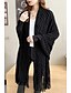 cheap Plus Size Outerwear-women&#039;s size plus caftan with fringe detail, anne black, 2x/3x