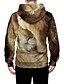 cheap Hoodies-Men&#039;s Graphic 3D Animal Zip Up Hoodie Sweatshirt Front Pocket 3D Print Daily Weekend 3D Print Hoodies Sweatshirts  Brown