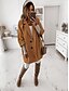 cheap Coats &amp; Trench Coats-Women&#039;s Solid Colored Fall &amp; Winter Trench Coat Long Going out 3/4 Length Sleeve Cotton Blend Coat Tops