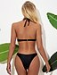 abordables Bikini-Mujer Bañadores Bikini Normal Traje de baño Delgado Color sólido Negro Trajes de baño Sexy Moda Sensual