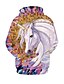 economico Felpe per ragazze-Bambino Da ragazza Felpa e felpa con cappuccio Manica lunga Viola Cavallo Stampa Pop art Unicorno 3D Animali Attivo