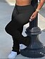 baratos Graphic Chic-feminino casual com fenda lateral com babado cintura alta calças compridas bodycon calças compridas leggings m cinza