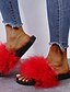 baratos Sandals-Mulheres Sandálias Sem Salto Dedo Aberto Sandálias planas Doce Boho Diário Praia Lã Côr Camuflagem Preto Amarelo Vermelho / Botas / Botins