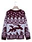 billige Sweaters-Dame Jul Strikket Abstrakt bluse Langærmet Sweater Cardigans Rund hals Vinter Rød