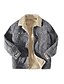 cheap Sale-mens corduroy sherpa lined jacket casual button up turn down collar warm trucker jackets grey