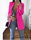 cheap Coats &amp; Trench Coats-Women&#039;s Blazer Solid Color Others Casual Coat Autumn / Fall Casual / Daily Regular Jacket Light Pink / V Neck