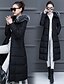 billige Damefrakker og trenchcoats-kvinders vinter vindtæt fortykket, lang ned alternativ frakke med faux pels hætte hvid