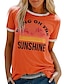 economico T-shirts-magliette per donna t-shirt estiva portano il sole grafico albero casual top maniche corte larghe grigie