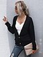 abordables Cardigans-Cardigan Femme Couleur unie Tricoté Polyster Coton basique Standard Pull Cardigans L&#039;autume L&#039;hiver Col en V Noir