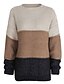 cheap Sweaters-Women&#039;s Stylish Knitted Striped Pullover Long Sleeve Sweater Cardigans Crew Neck Fall Winter Purple Khaki