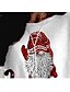 abordables Tops &amp; Blouses-Mujer Navidad Blusa Camisa Estampados Manga Larga Estampado Escote Redondo Chic de Calle Tops Gris