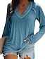 billige Tops &amp; Blouses-Kvinders ensfarvet cross v-hals bluse skjorte langærmet afslappet efterår toppe
