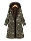 abordables Women&#039;s Coats &amp; Jackets-Mujer Anorak Largo Abrigo Ajuste regular Chaquetas Floral Amarillo Verde Trébol Azul Marino